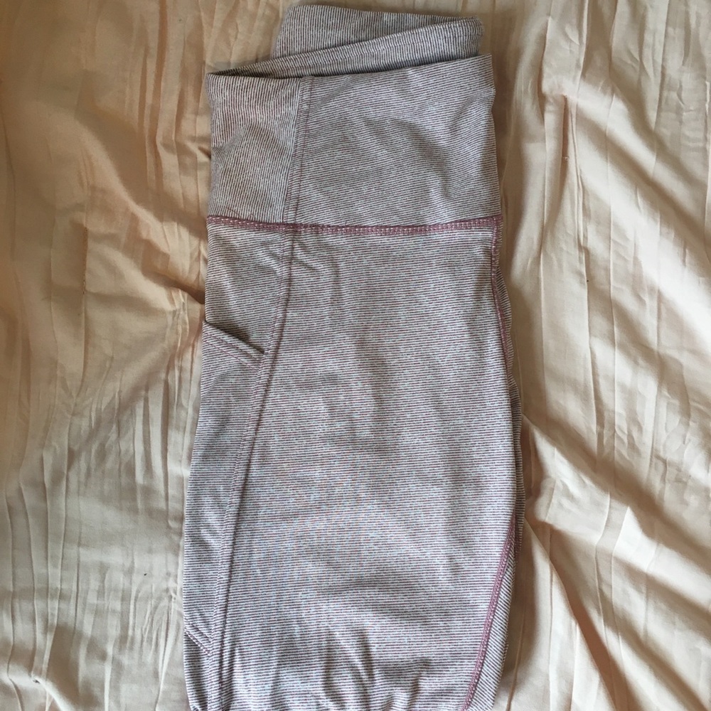 pink striped leggings
